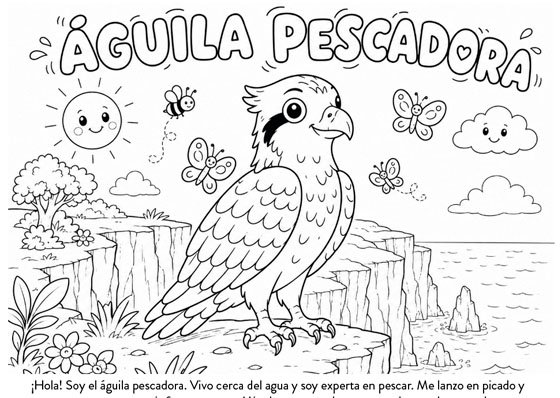 Ficha educativa para colorear de la fauna canaria, con texto en primera persona