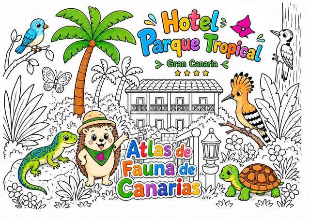 Portada del atlas 100% personalizado para Hotel Parque Tropical con su propia mascota